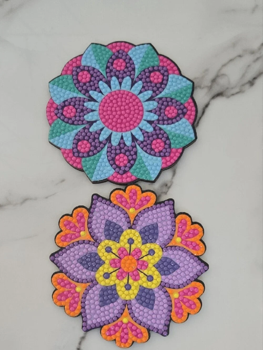 Vibrant Multicolor Floral Coasters - Set of 6